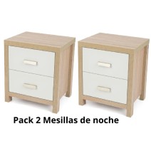 Mesita de Noche Modelo Sintra: Color Cambrian y Blanco, Conjunto 2 piezas