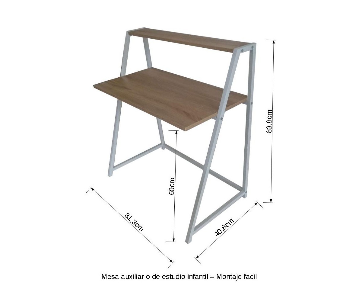 Mesa Ordenador auxiliar o estudio infantil modelo Sintra Color Cambria Blanco