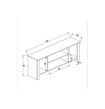 Soporte TV - Mueble para TV Melamina Color Negro 120x30x45 cm - Múltiples Estantes y Gran Resistencia.