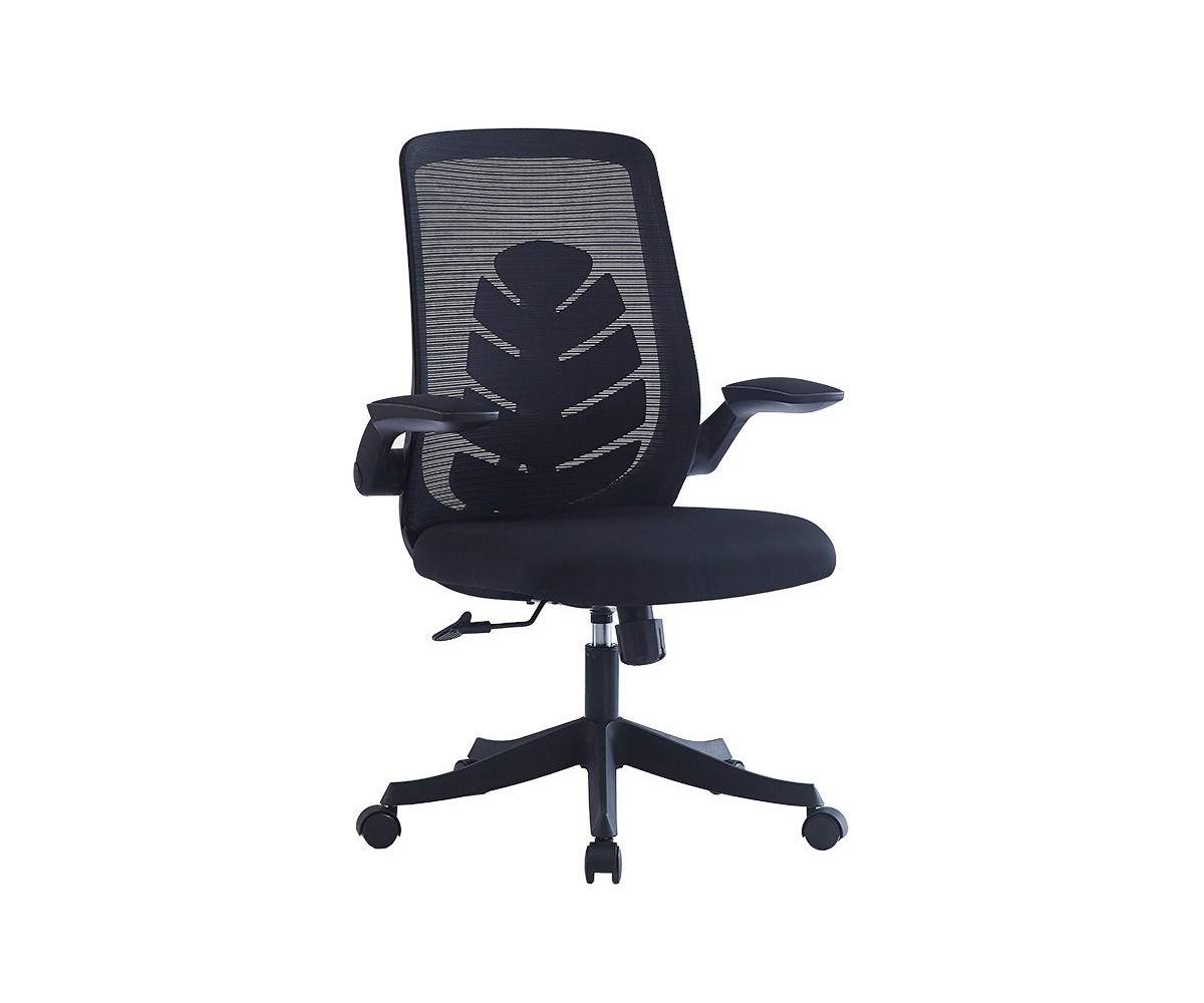 Silla de Oficina Ergonómica con Malla de Tela Negra, Reposabrazos y Gran Resistencia - 100/90x52x50 cm, Comodidad y Durabilidad