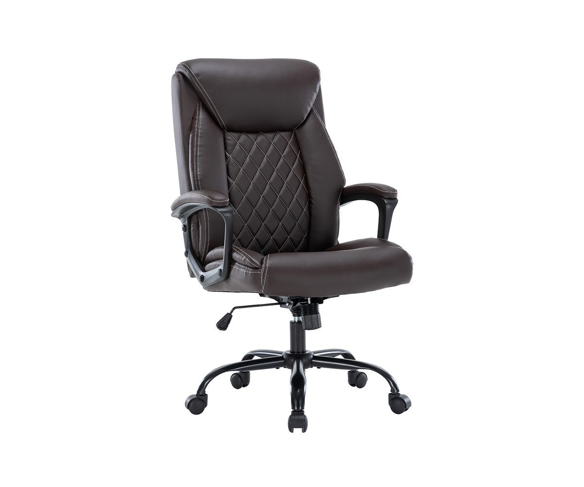 Silla de Oficina Tipo Director en Piel Sintética Marrón - 118/110x72x64 cm, Elegancia y Confort.