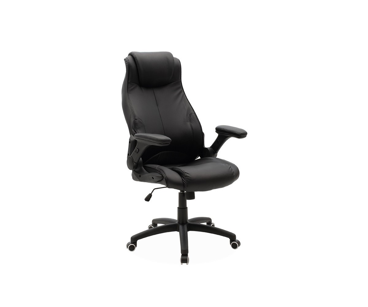 Sillón de Dirección en Piel Sintética Negro - 126/119 x 73 x 68 cm - Alta Calidad