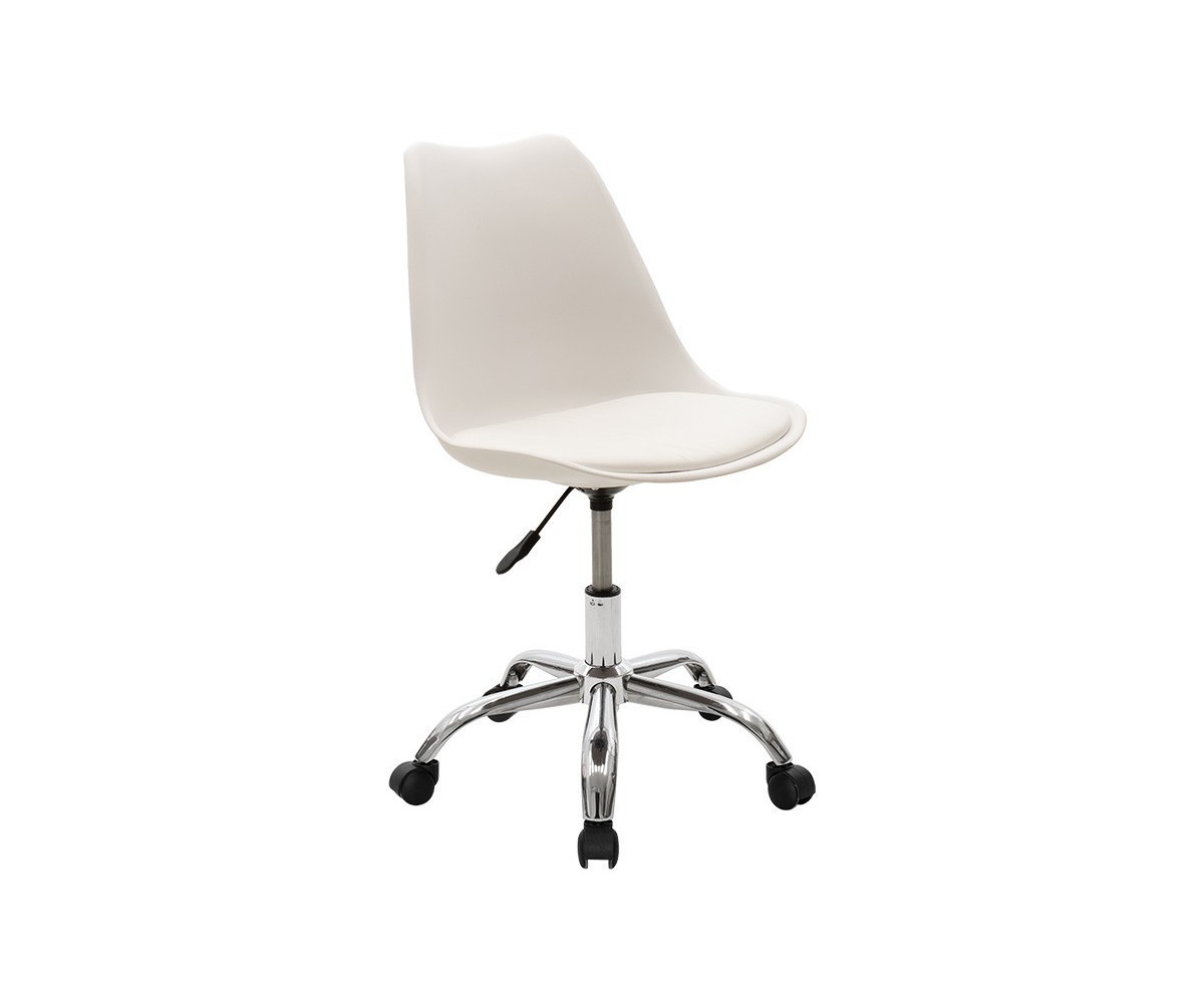 Silla de Oficina Ergonómica en Color Blanco - 93-80x57x48 cm, Comodidad y Estilo Moderno para Trabajo y Estudio.