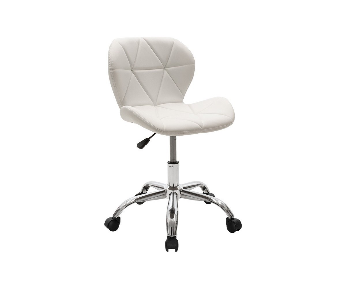 Silla de Oficina Ergonómica con Patas Metálicas en Color Blanco - 82-95x52x47 cm, Diseño Moderno.