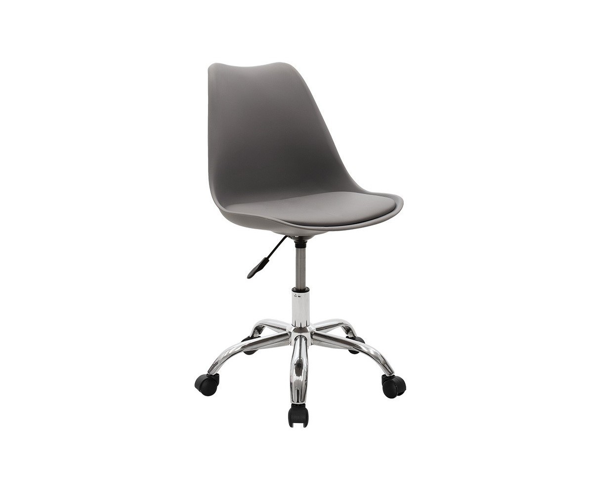 Silla de Oficina Ergonómica en Color Gris - 93-80x57x48 cm, Comodidad y Estilo Moderno para Trabajo y Estudio.