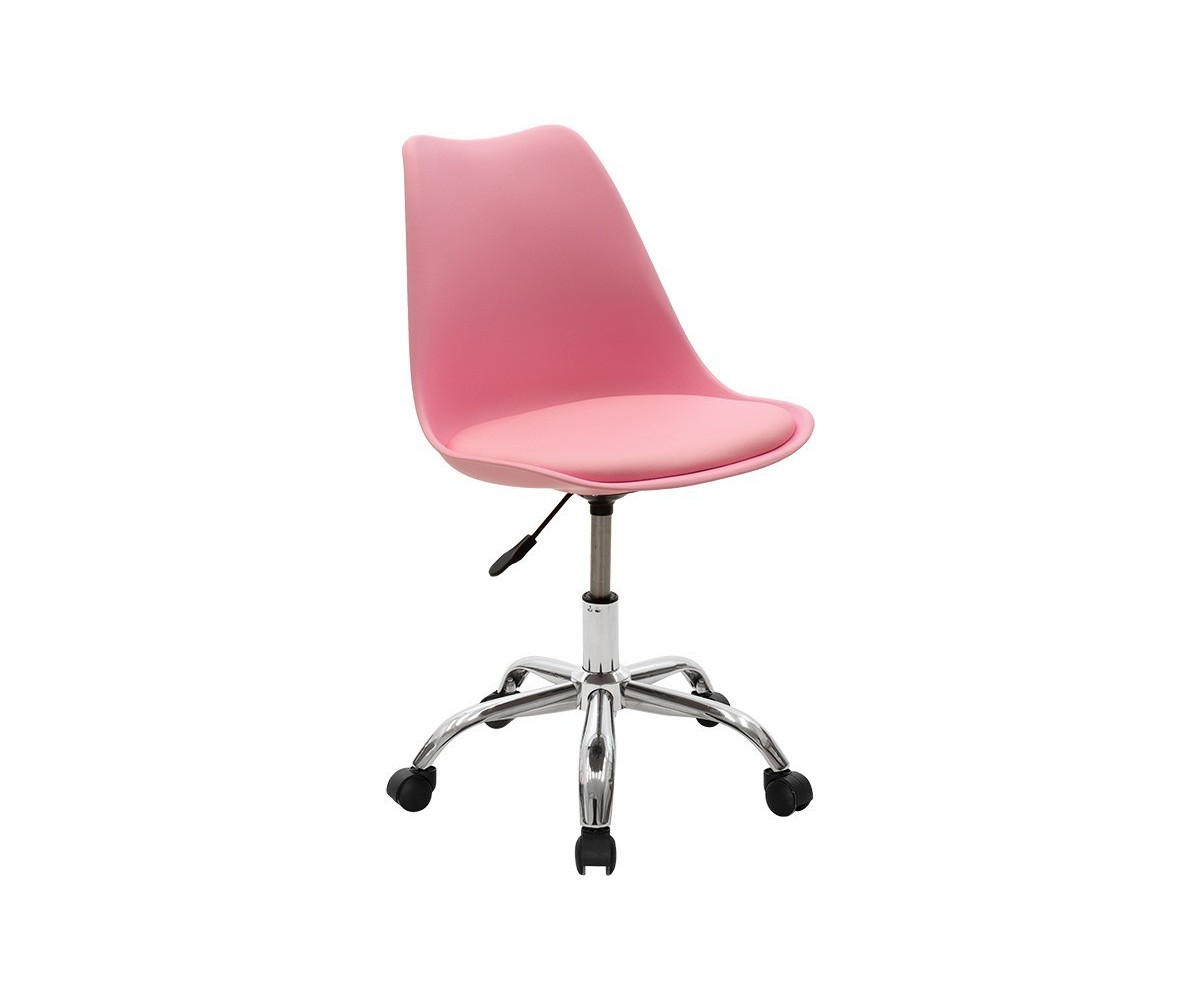 Silla de Oficina Ergonómica en Color Rosa - 93-80x57x48 cm, Comodidad y Estilo Moderno para Trabajo y Estudio.