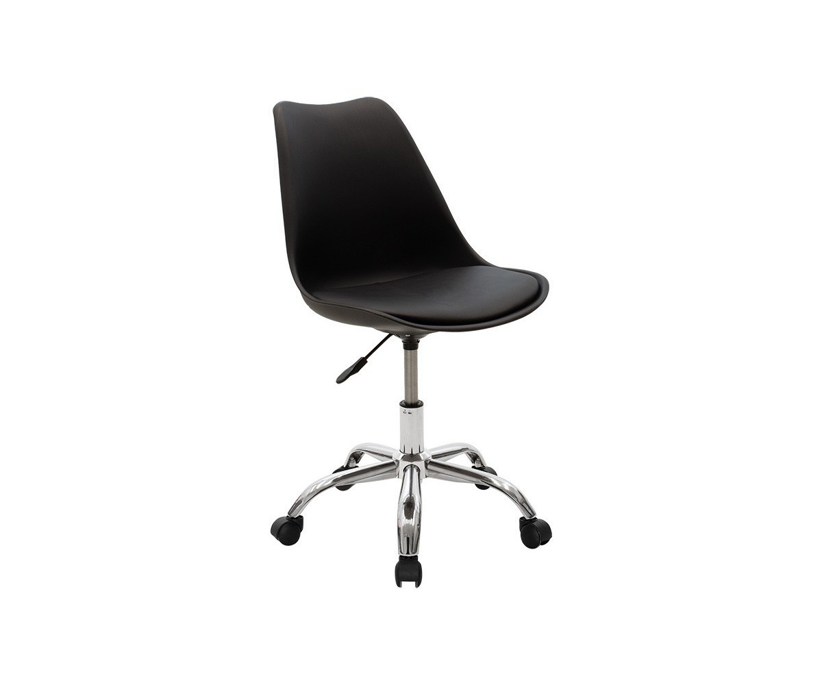 Silla de Oficina Ergonómica en Color Negro - 93-80x57x48 cm, Comodidad y Estilo Moderno para Trabajo y Estudio.