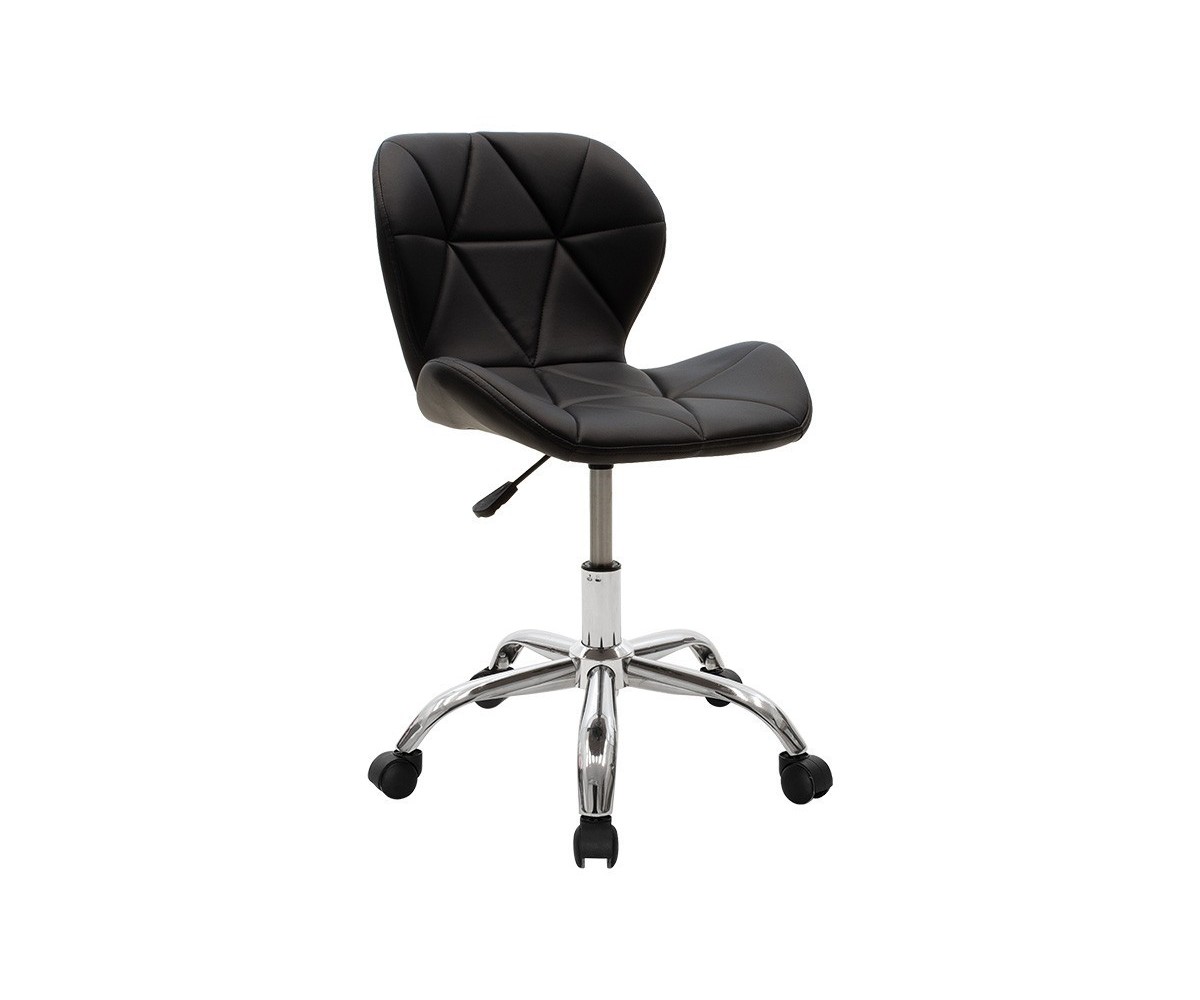 Silla de Oficina Ergonómica con Patas Metálicas en Color Negro - 82-95x52x47 cm, Diseño Moderno